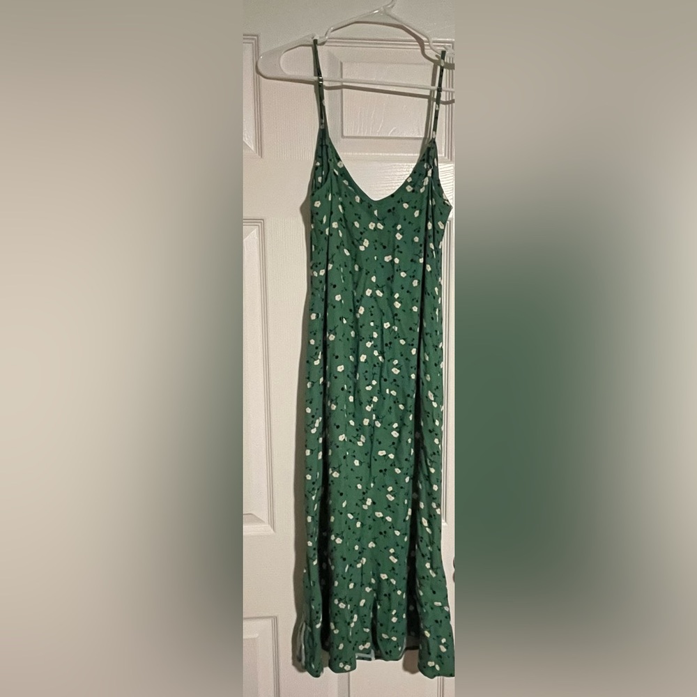 Reformation Green Floral Midi Slip Dress - Picture 2 of 5